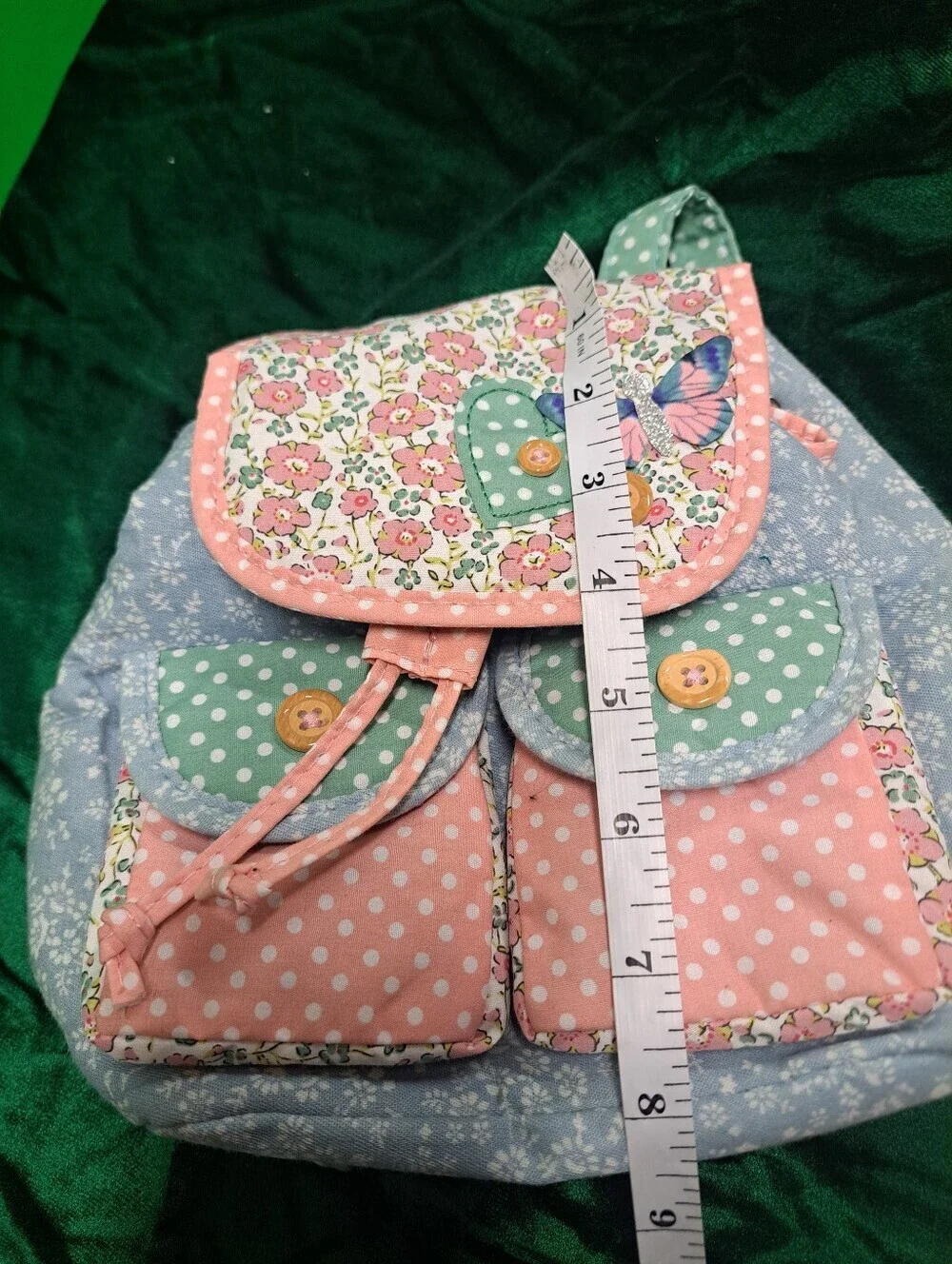 Claire's Pink & Mint Polka Dot Floral Mini Backpack